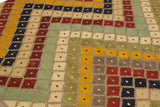 Flat Weave Kilim Antique Navaho Vintage handmade Modern Kilim Gray Beige Hand-Woven Rectangle 100% Wool Area Rug 5x7 