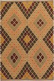 Contemporary Turkish Kilim Raymon Hand-Woven Wool Rug - 5'4'' x 6'8''