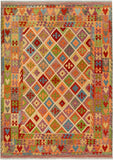 Rustic Turkish Kilim Alexia Hand-Woven Wool Rug - 8'3'' x 9'9''