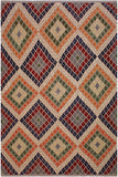 Tribal Turkish Kilim Else Hand-Woven Wool Rug - 8'9'' x 10'1''