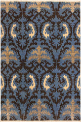 handmade Modern Cianna Lt. Blue Charcoal Hand Knotted RECTANGLE WOOL&VISCOU area rug 4 x 6