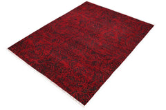 handmade Modern Kafkaz Red Charcoal Hand Knotted RECTANGLE 100% WOOL area rug 6 x 9