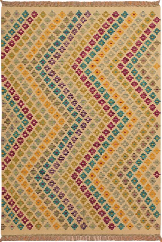 Flat Weave Kilim Antique Navaho Vintage handmade Modern Kilim Beige Purple Hand-Woven Rectangle 100% Wool Area Rug 5x7 