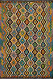 Tribal Turkish Kilim Almeda Hand-Woven Wool Rug - 5'10'' x 8'4''