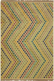 Chic Turkish Kilim Renay Hand-Woven Wool Rug - 6'7'' x 9'9''