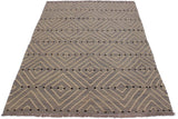 Flat Weave Kilim Antique Navaho Vintage handmade Modern Kilim Grey Beige Hand-Woven Rectangle 100% Wool Area Rug 5x7 