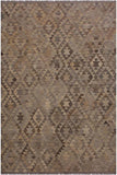 Flat Weave Kilim Antique Navaho Vintage handmade Geometric Kilim Tan Gray Hand-Woven Rectangle 100% Wool Area Rug 6x8 