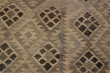 Flat Weave Kilim Antique Navaho Vintage handmade Geometric Kilim Tan Gray Hand-Woven Rectangle 100% Wool Area Rug 5x7 