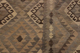 Flat Weave Kilim Antique Navaho Vintage handmade Geometric Kilim Tan Gray Hand-Woven Rectangle 100% Wool Area Rug 6x8 