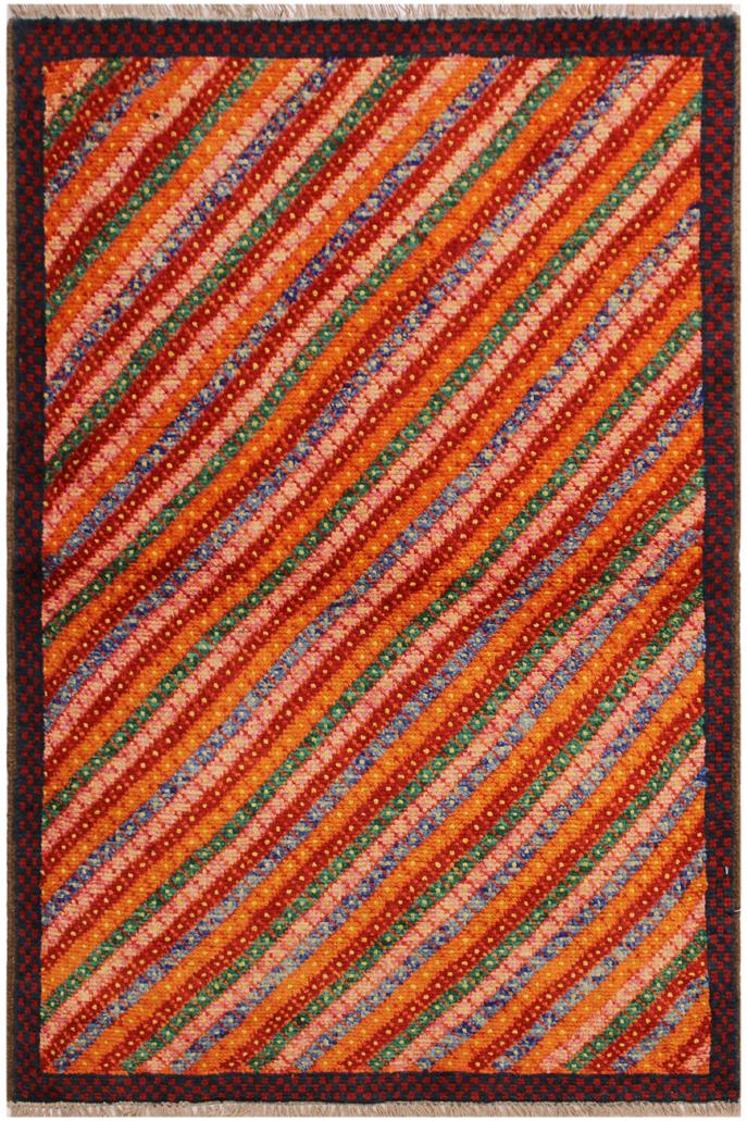 handmade Modern Balouchi Orange Red Hand Knotted RECTANGLE 100% WOOL area rug 3x5