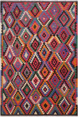 Rustic Turkish Kilim Charlott Hand-Woven Wool Rug - 6'6'' x 9'1''