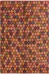 handmade Modern Balouchi Red Blue Hand Knotted RECTANGLE 100% WOOL area rug 5x6