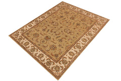 handmade Traditional Kafkaz Gold Beige Hand Knotted RECTANGLE 100% WOOL area rug 9 x 12