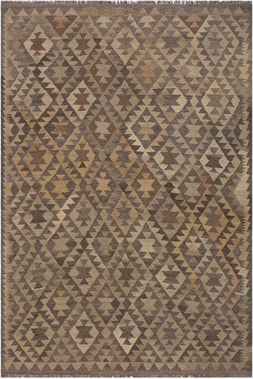 Flat Weave Kilim Antique Navaho Vintage handmade Geometric Kilim Gray Brown Hand-Woven Rectangle 100% Wool Area Rug 6x8 