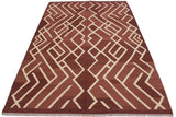 Flat Weave Kilim Antique Navaho Vintage handmade Modern Kilim Brown Beige Hand-Woven Rectangle 100% Wool Area Rug 7x10 