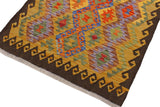 Flat Weave Kilim Antique Navaho Vintage handmade Geometric Kilim Brown Gold Hand-Woven Rectangle 100% Wool Area Rug 3x5 