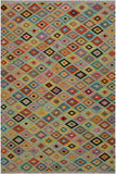 Contemporary Turkish Kilim Arlene Hand-Woven Wool Rug - 6'8'' x 9'9''