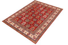 handmade Geometric Super Kazak Red Beige Hand Knotted RECTANGLE 100% WOOL area rug 10 x 14