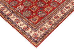 handmade Geometric Super Kazak Red Beige Hand Knotted RECTANGLE 100% WOOL area rug 10 x 14