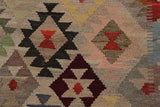 Flat Weave Kilim Antique Navaho Vintage handmade Geometric Kilim Gray Pink Hand-Woven Rectangle 100% Wool Area Rug 6x8 