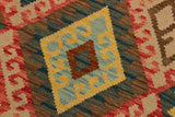 Flat Weave Kilim Antique Navaho Vintage handmade Geometric Kilim Brown Red Hand-Woven Runner 100% Wool Area Rug 4x8 