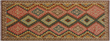 Rustic Turkish Kilim Blair Hand-Woven Wool Runner - 3'6'' x 7'10''