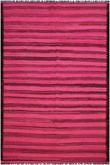 Flat Weave Kilim Antique Navaho Vintage handmade Modern Kilim Pink Brown Hand-Woven Rectangle 100% Wool Area Rug 6x9 