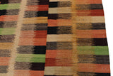 Flat Weave Kilim Antique Navaho Vintage handmade Modern Kilim Rust Gold Hand-Woven Rectangle 100% Wool Area Rug 6x8 