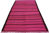 Flat Weave Kilim Antique Navaho Vintage handmade Modern Kilim Pink Purple Hand-Woven Rectangle 100% Wool Area Rug 5x7 