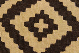 Flat Weave Kilim Antique Navaho Vintage handmade Modern Kilim Beige Brown Hand-Woven Rectangle 100% Wool Area Rug 4x7 