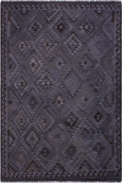 Flat Weave Kilim Antique Navaho Vintage handmade Geometric Kilim Gray Brown Hand-Woven Rectangle 100% Wool Area Rug 6x8 