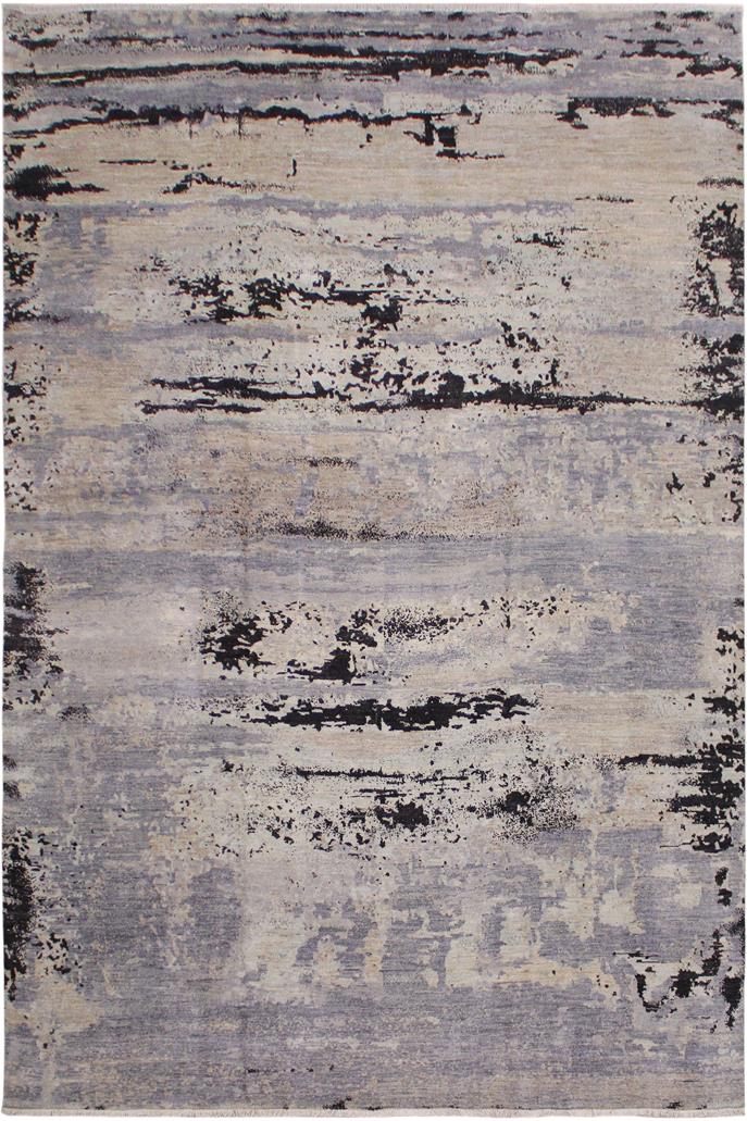 handmade Modern Kafkaz Gray Tan Hand Knotted RECTANGLE 100% WOOL area rug 11 x 15