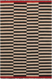 Flat Weave Kilim Antique Navaho Vintage handmade Modern Kilim Beige Black Hand-Woven Rectangle 100% Wool Area Rug 6x8 