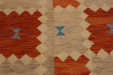 Flat Weave Kilim Antique Navaho Vintage handmade Modern Kilim Brown Beige Hand-Woven Rectangle 100% Wool Area Rug 8x10 