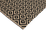 Flat Weave Kilim Antique Navaho Vintage handmade Modern Kilim Beige Black Hand-Woven Rectangle 100% Wool Area Rug 7x10 