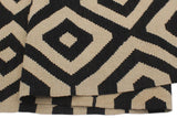 Flat Weave Kilim Antique Navaho Vintage handmade Modern Kilim Beige Black Hand-Woven Rectangle 100% Wool Area Rug 7x10 