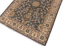 handmade Traditional Kafkaz Green Beige Hand Knotted RECTANGLE 100% WOOL area rug 4 x 6