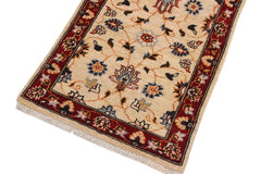 handmade Traditional Kafkaz Ivory Red Hand Knotted RECTANGLE 100% WOOL area rug 2 x 3