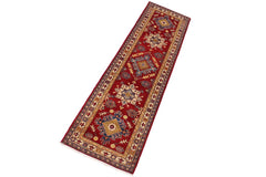 handmade Traditional Kazak Red Ivory Hand Knotted RUNNER 100% WOOL area rug 2x10