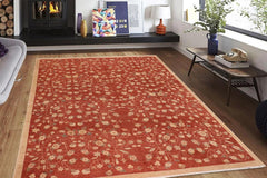 handmade Modern Kafkaz Red Tan Hand Knotted RECTANGLE 100% WOOL area rug 10 x 13