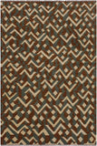 Flat Weave Kilim Antique Navaho Vintage handmade Modern Kilim Brown Ivory Hand-Woven Rectangle 100% Wool Area Rug 5x7 