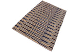 Flat Weave Kilim Antique Navaho Vintage handmade Modern Kilim Beige Blue Hand-Woven Rectangle 100% Wool Area Rug 6x9 