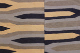 Flat Weave Kilim Antique Navaho Vintage handmade Modern Kilim Beige Blue Hand-Woven Rectangle 100% Wool Area Rug 6x9 