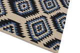 Flat Weave Kilim Antique Navaho Vintage handmade Modern Kilim Ivory Black Hand-Woven Rectangle 100% Wool Area Rug 8x10 