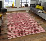 Flat Weave Kilim Antique Navaho Vintage handmade Modern Kilim Ivory Pink Hand-Woven Rectangle 100% Wool Area Rug 6x9 