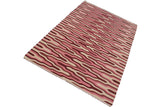 Flat Weave Kilim Antique Navaho Vintage handmade Modern Kilim Ivory Pink Hand-Woven Rectangle 100% Wool Area Rug 6x9 