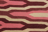 Flat Weave Kilim Antique Navaho Vintage handmade Modern Kilim Ivory Pink Hand-Woven Rectangle 100% Wool Area Rug 6x9 