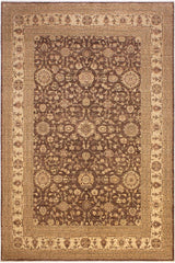 handmade Traditional Kafkaz Brown Ivory Hand Knotted RECTANGLE 100% WOOL area rug 10 x 13