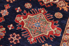 handmade Geometric Super Kazak Blue Red Hand Knotted RECTANGLE 100% WOOL area rug 8 x 10