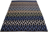 Flat Weave Kilim Antique Navaho Vintage handmade Modern Kilim Black Blue Hand-Woven Rectangle 100% Wool Area Rug 9x12 